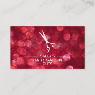 Shears with Dividers (red bokeh) Business Card