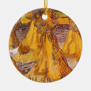Sheaves of Wheat by Vincent van Gogh Ceramic Ornament