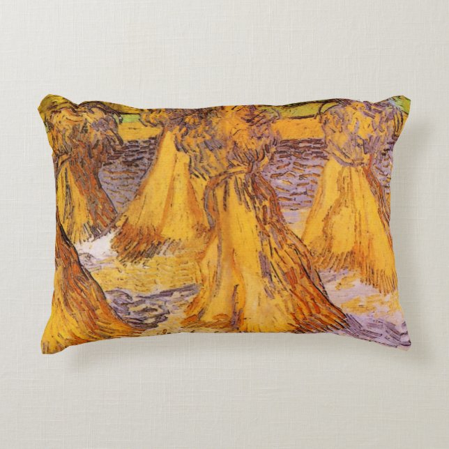 Sheaves of Wheat by Vincent van Gogh Decorative Cushion (Front)