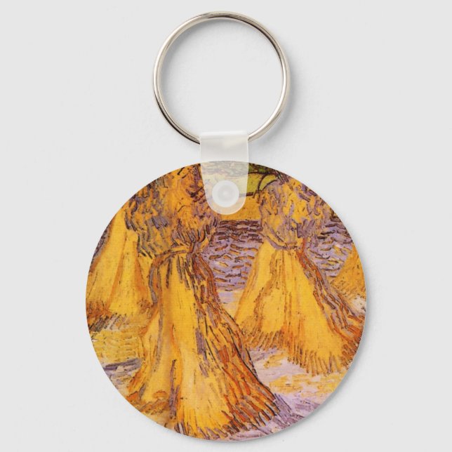 Sheaves of Wheat by Vincent van Gogh Key Ring (Front)