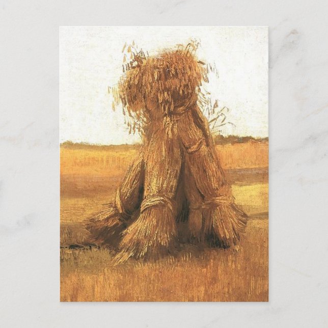 Sheaves of Wheat in a Field, van Gogh Postcard (Front)