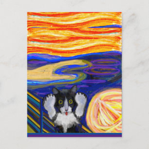 Sheba's Scream, Parody The Scream, Fine Art Postcard
