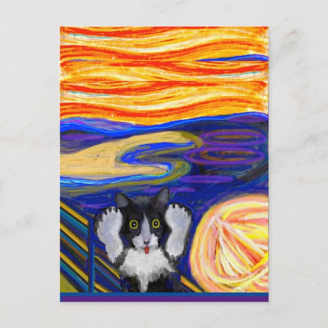 Sheba's Scream, Parody The Scream, Fine Art Postcard (Front)