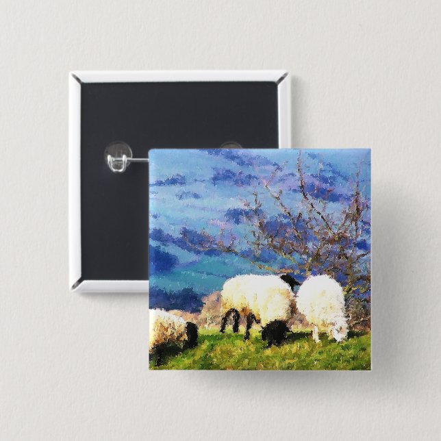 SHEEP 15 CM SQUARE BADGE (Front & Back)