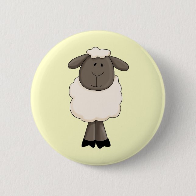Sheep 6 Cm Round Badge (Front)