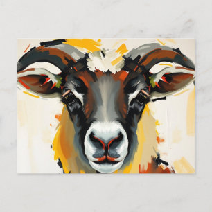 Sheep Abstract Bold Brushstrokes Postcard