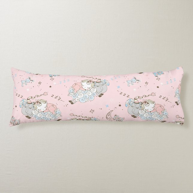 Sheep and Baby Sleeping  Body Cushion (Front)