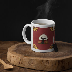 Sheep And Flowers Coffee Mug