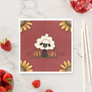Sheep And Flowers Napkin