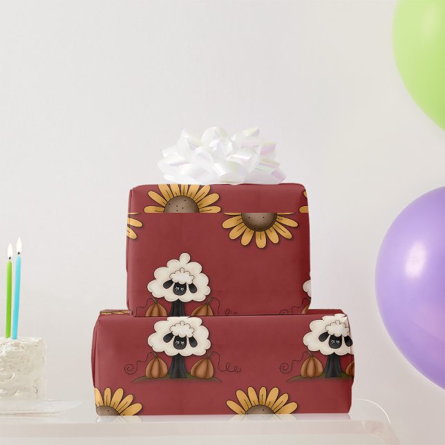 Sheep And Flowers Wrapping Paper (Creator Uploaded)