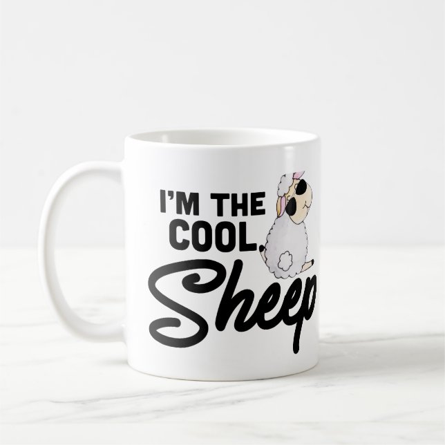 Sheep and Goat Lover Gift: I'm the Cool Sheep  Coffee Mug (Left)