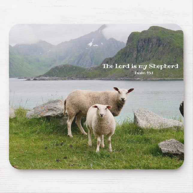 Sheep and Lamb by a Lake Mouse Pad (Front)