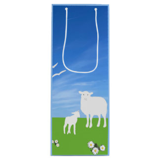 Sheep and Lamb editable Easter Wine Gift Bag