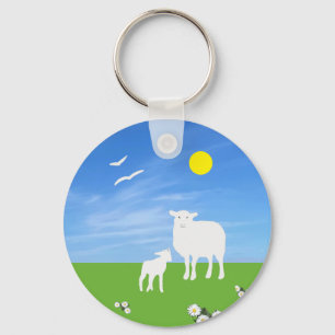 Sheep and Lamb  Key Ring