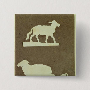 Sheep and Sheep with Lamb 15 Cm Square Badge
