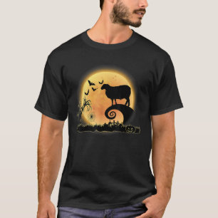 Sheep Animal And Moon Scary Funny Halloween Costum T-Shirt