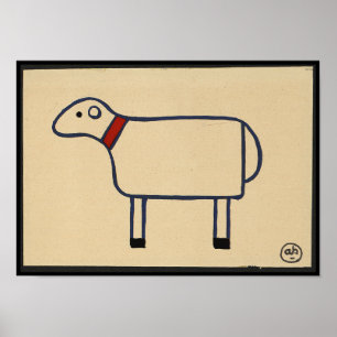 Sheep - Antiquarian, Colourful Book Illustration Poster