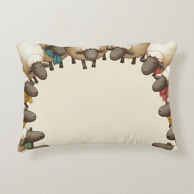 Sheep are singing around you decorative cushion (Front)