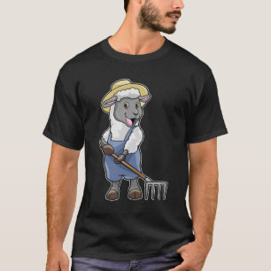 Sheep as Farmer with Rake & Hat T-Shirt