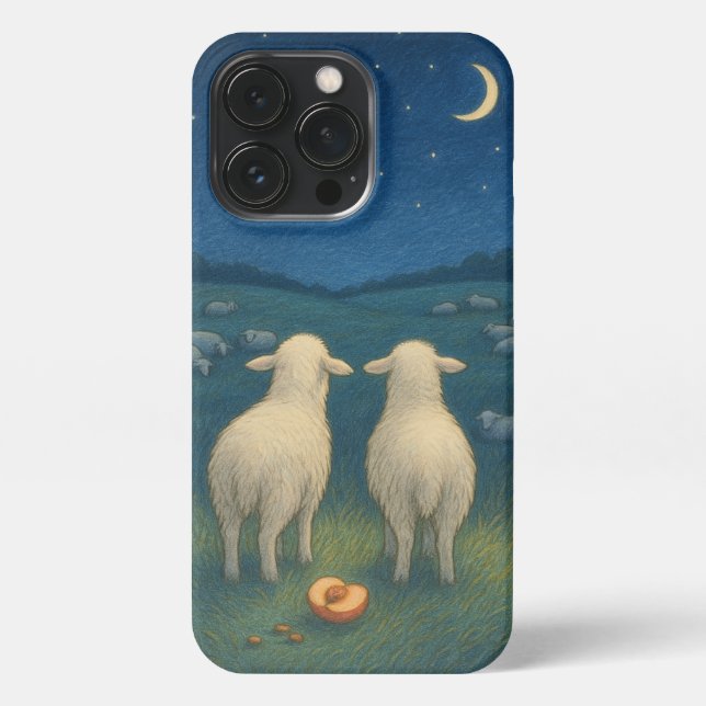 sheep at night iPhone case (Back)