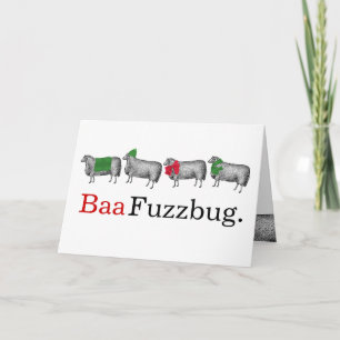 Sheep baa humbug knitting crochet Christmas Card