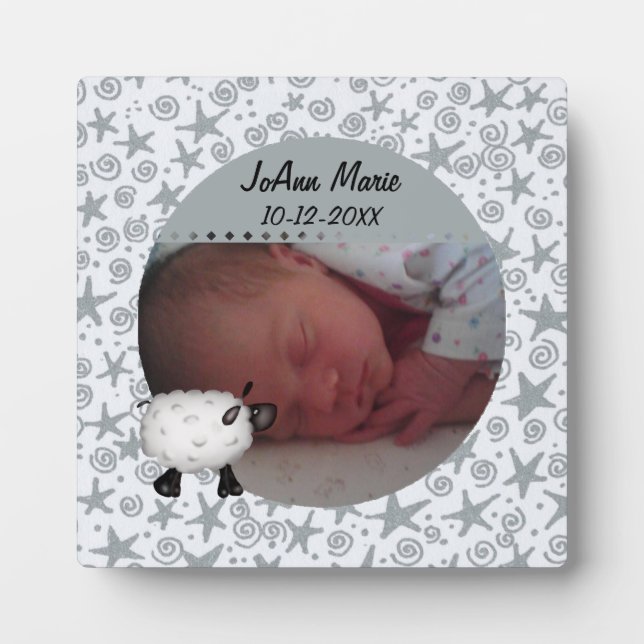 Sheep Baby Photo Plaque (Front)