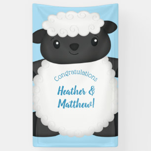 Sheep Baby Shower Farm Blue Boy Banner