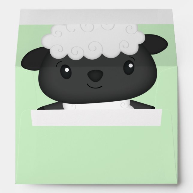 Sheep Baby Shower Farm Envelope (Back (Bottom))