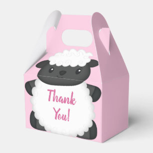 Sheep Baby Shower Farm Pink Girl Favour Box
