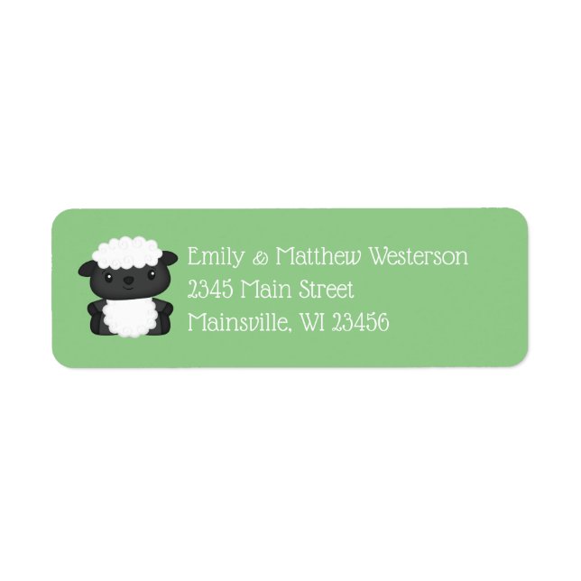 Sheep Baby Shower Farm Return Address Label (Front)