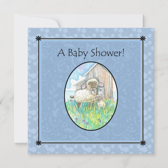 Sheep Baby Shower Invitations by Molly Harrison (Front)