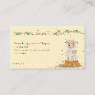 Sheep Baby Shower New Mummy Diaper Raffle Enclosure Card