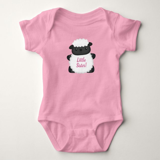 Sheep Baby Shower Pink Bodysuit (Front)