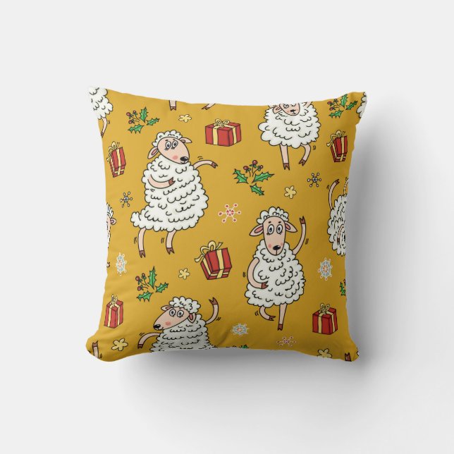 sheep background vintage cushion (Front)