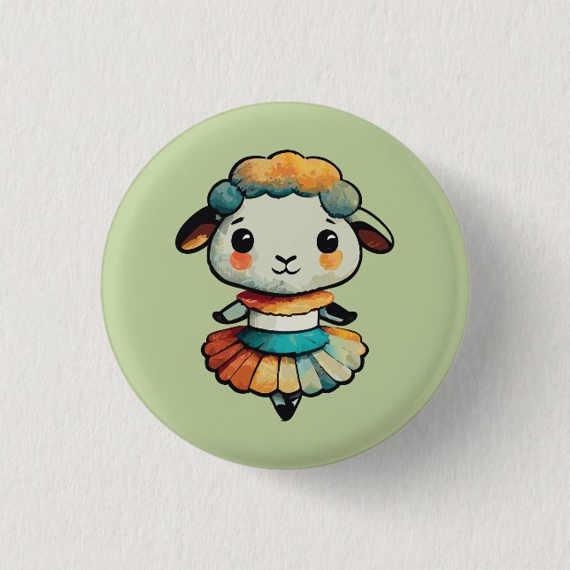 Sheep Ballerina 3 Cm Round Badge (Front)