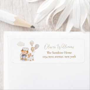 Sheep Balloon Coffee Baby shower Return Address Label