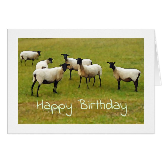 Sheep Birthday card (Front Horizontal)