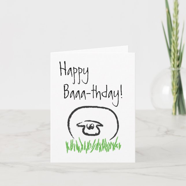 Sheep birthday card (Blank inside) (Front)