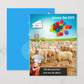 sheep birthday invitation