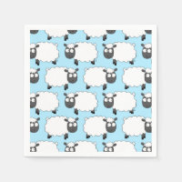 Sheep Birthday Party Cute Cartoon  Napkins