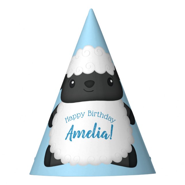 Sheep Birthday Party Party Hat (Front)