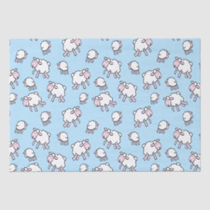 Sheep Blue Wrapping Paper