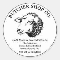 Sheep Butchery Custom Label Sticker