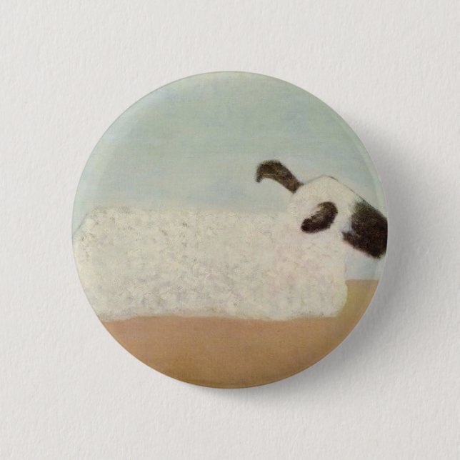 Sheep (by Milton Avery) 6 Cm Round Badge (Front)