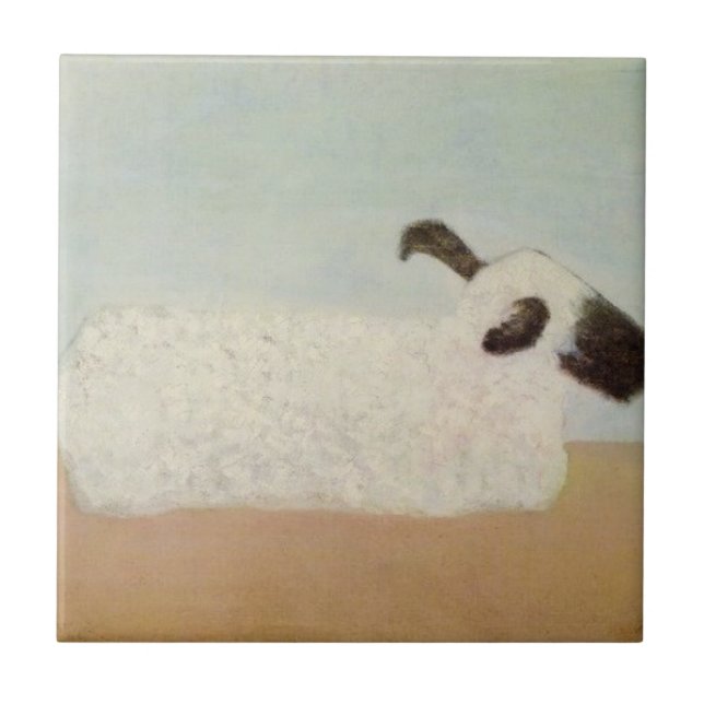 Sheep (by Milton Avery) Ceramic Tile (Front)