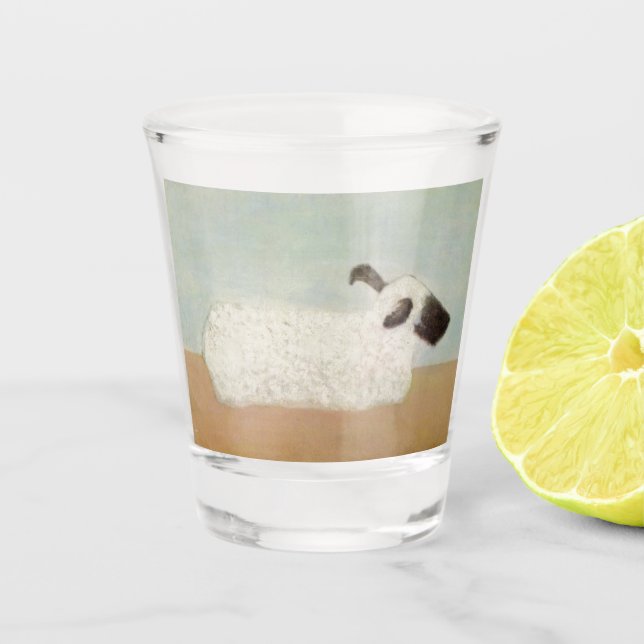 Sheep (by Milton Avery) Shot Glass (Front)