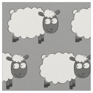 Sheep Cartoon Adorable Kids Baby Fabric