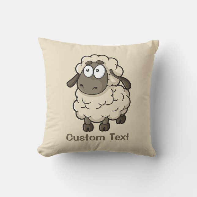 Sheep Cartoon Beige Cushion (Front)