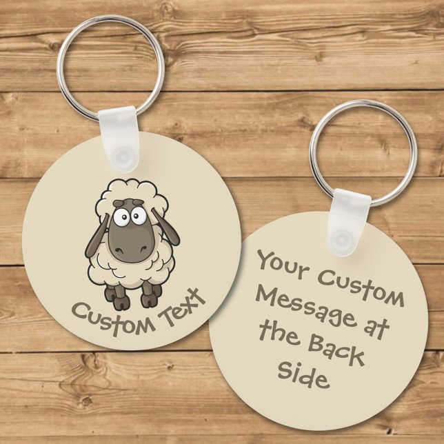 Sheep Cartoon Beige Keychain (Creator Uploaded)