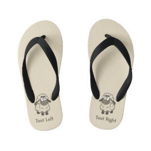 Sheep Cartoon Beige Kid's Thongs